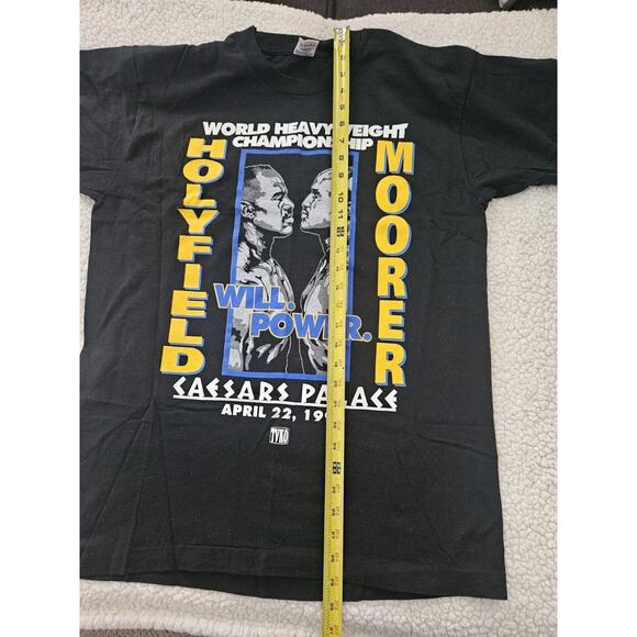 Vtg 90s Evander Holyfield Vs Michael Moorer‎ Promo T-Shirt 1994 Boxing Mens L - Picture 10 of 11